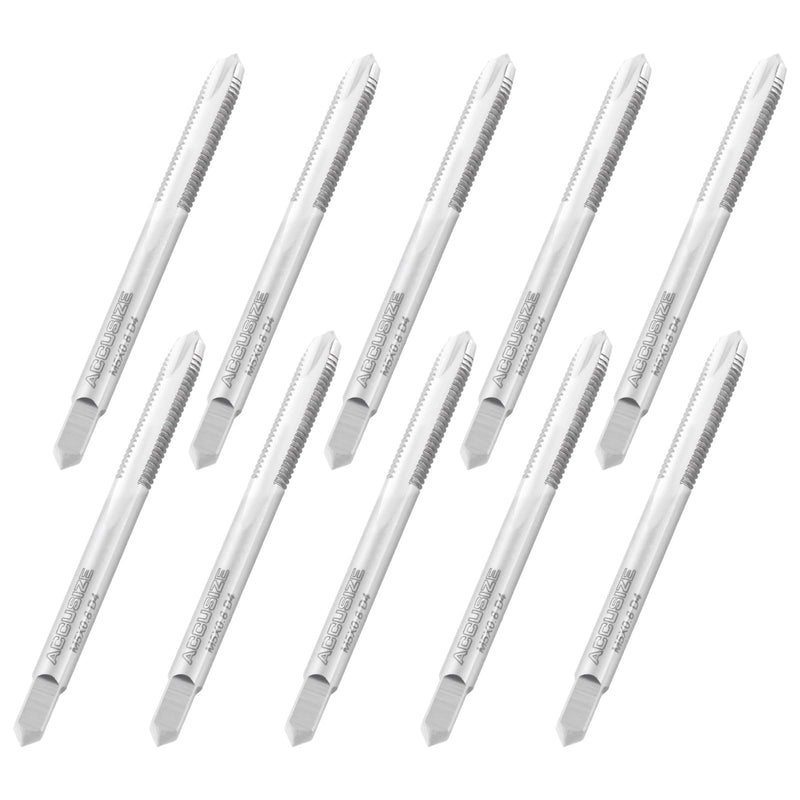 Accusize Tools - H.S.S. Metric Spiral Point Taps, American Standard, Fully Ground (Size: M5X0.8, Flute: 2) | Fully Ground Bright Finish, Right-Hand Cut, Square Shank, H Limit D4, American Standard, SPT-5M-08x10