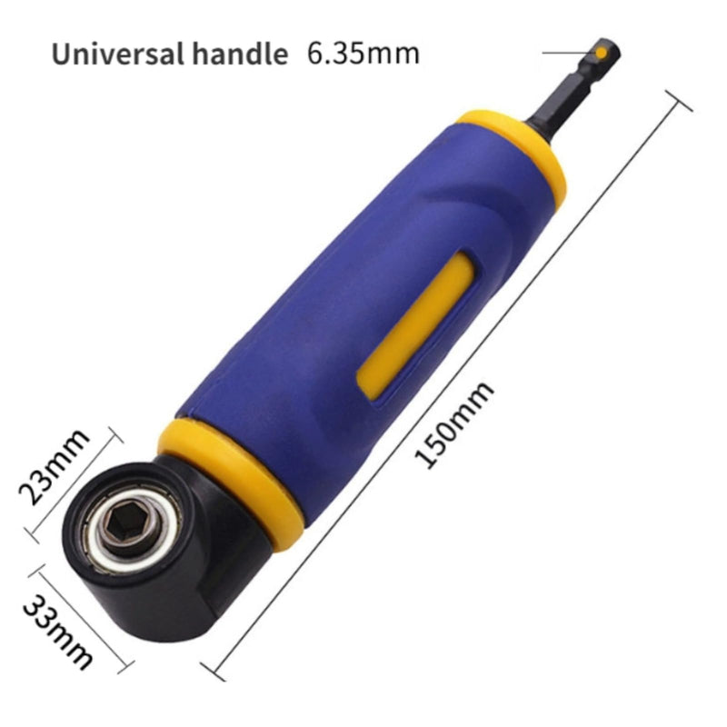 Right Angle Drill Adaptor, Right Angle Drill Attachment 90 Degree Yellow Blue Drills Attachment Extension Driver Used with Electric Drill for 1/4in Standard Hex Shank Drill Bits