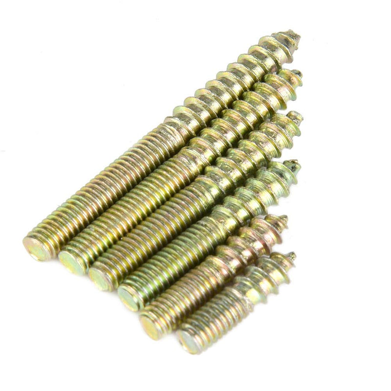 M4 Hanger Bolts, 110pcs 16/20/25/30/35/40mm Double Headed Bolts Wood Dowel Screw Self-Tapping Screw 4mm Hanger Bolts for Wood Joint Furniture Legs