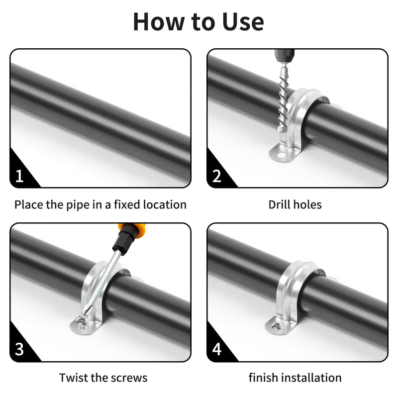 3/4 Inch（20 mm） Reinforced Rigid Pipe Strap,30 PCS 2 Holes U Bracket Cable Clamp Hanger,Zinc Coated Tension Tube Clip,Conduits Strap Clamps for Pipe Fixing on Various Surfaces 3/4Inch(20mm) 30PCS