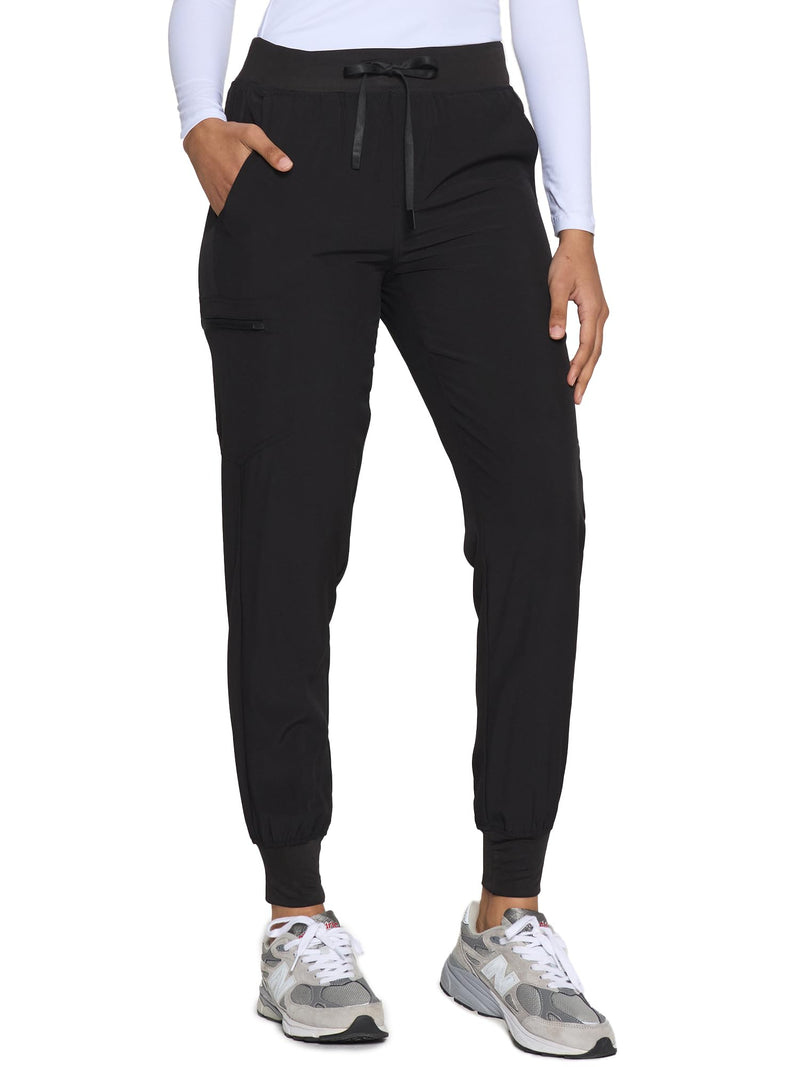 COZYFIT Womens Scrub Pants - Soft Stretch Yoga Style with 5 Pockets, Slim Fit Jogger Scrubs Pants for Women Medium Black