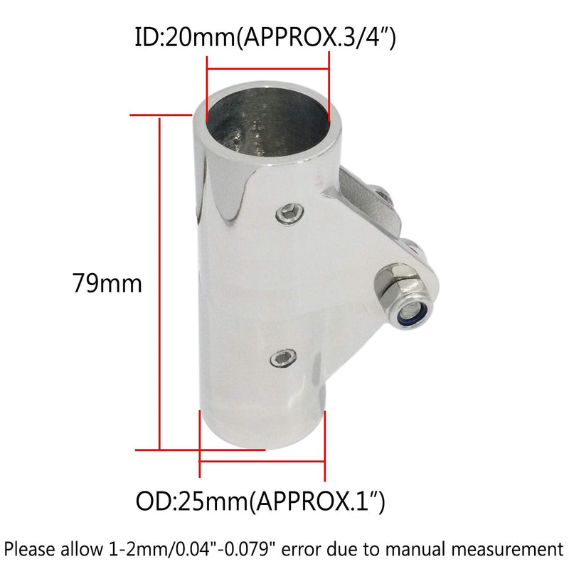 NRC&XRC 316SS Boat Tube Connector,Boat Rail Fittings Folding Swivel Connector for 3/4INCH O.D. Tube/Pipe of Marine Boat Yacht