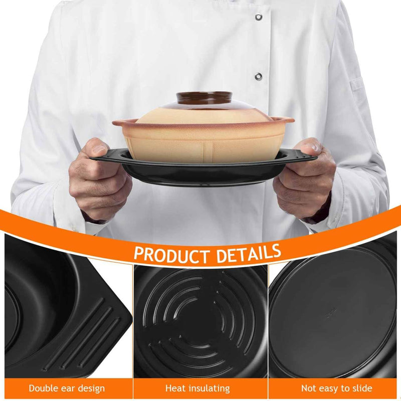Kichvoe Casserole Tray Melamine Base Heat Resistant Tray Pot Holder for Kitchen Casserole Holder Table Mat for Hot Soup Restaurant Serving 2 Pack 8.46 X 7.08 X 0.98 in