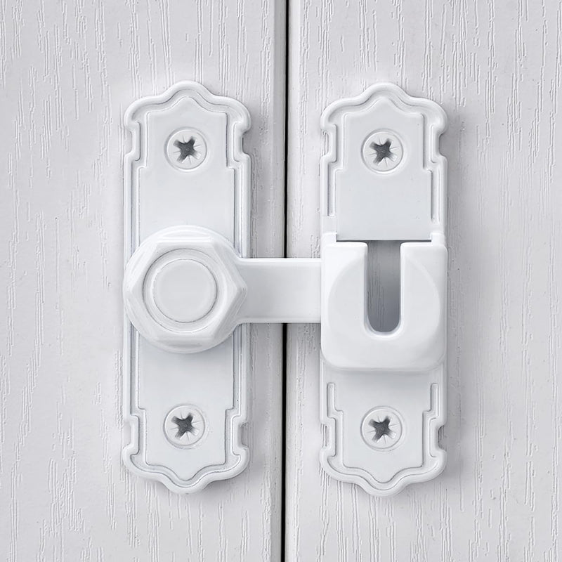 4 Packs White Barn Door Latches,Aluminum Alloy 90/180 Degree Gate Lock,Right Angle Door Lock Latch,Flip Gate Latches Hardware,Door Security Door Latch Lock fo Cabinets,Bathroom,Barn Door 4