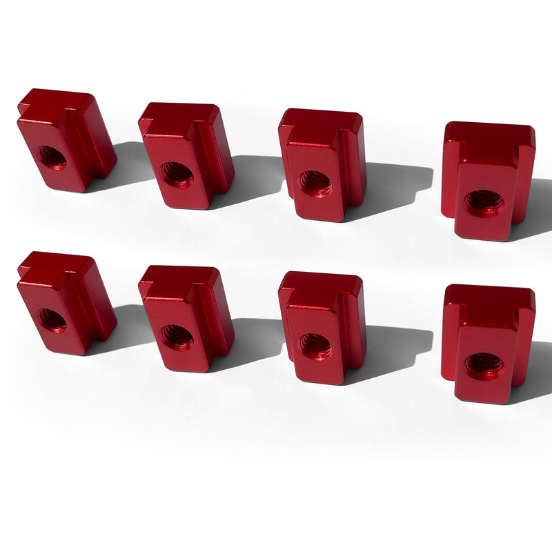 T-Slot Nut 9/16 Inch Red Oxide Finish 1/2"-13 Threads 8 Pcs Set