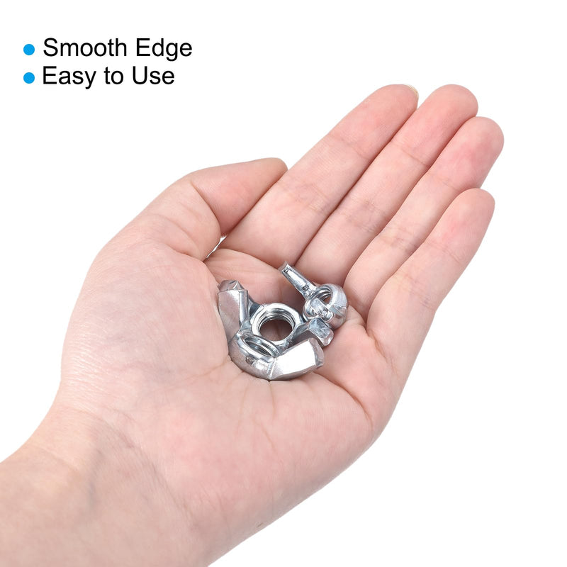 uxcell 5/16"-24 Wing Nut 20 Pcs, Carbon Steel Butterfly Wing Nuts Fasteners Parts Hand Twist Tighten Wing Nuts for Machinery Electronic Equipment DIY, White