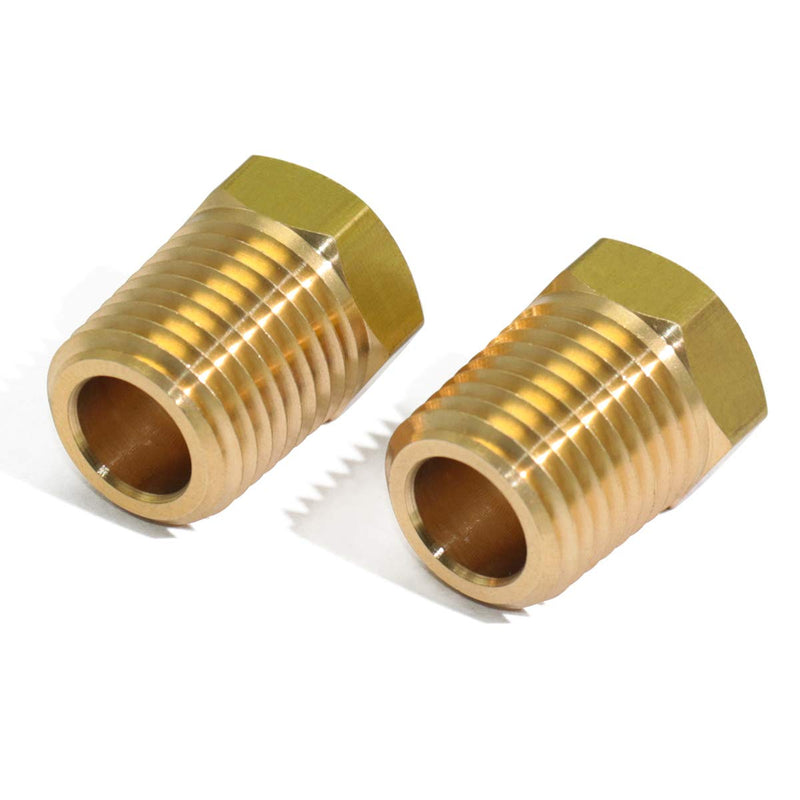KOOTANS 4pcs Heavy Duty 1/4 NPT Male Thread to 1/8 NPT Female Thread Brass Reducer Hex Bushing Brass Fitting Pipe Hose Tube Adapter Convert 1/4 x 1/8 NPT (O.D x I.D: 1/2'' x 3/8'')