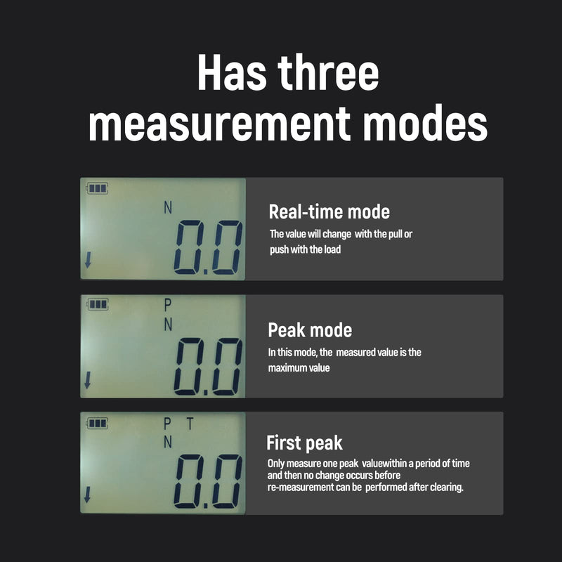50N Digital Force Gauge Push and Pull Tester Meter with 4 Measurement Units N Kg Lb Oz, Automatic Backlight, Buzzer Alarm Function,1% Accuracy 50N
