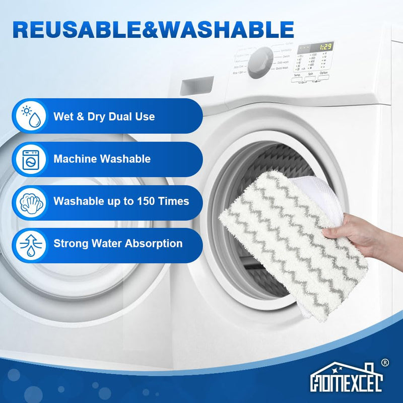 HOMEXCEL Steam Mop Replacement Pads for Shark Steam Mops S1000/S1000A/S1000C/S1000WM/and S1001C-Reusable Microfiber Steamer Scrub Mop Pads for All Hard Floors-4 Pack 4