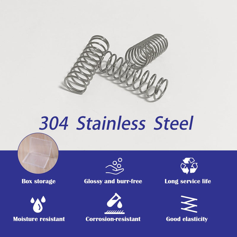 16PCS SP9706 Small Compression Spring 1/2 Inch x 1-1/2 Inch Stainless Steel Mechanical Springs for Replacement HE033