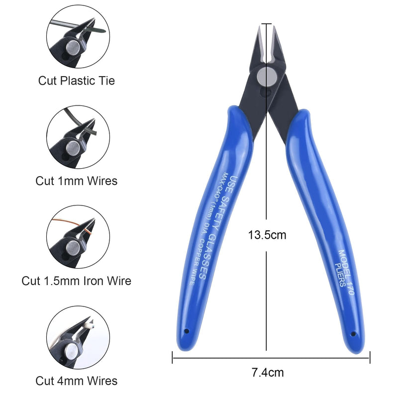 Ainiv Precision Tweezers Set, 11PCS Anti-Static ESD Tweezers Set with 1PCS Micro Wire Cutter for Modeling, Electronic Repair, Handicraft, Laboratory, Jewelry Manufacturing, Hobby etc 12pcs