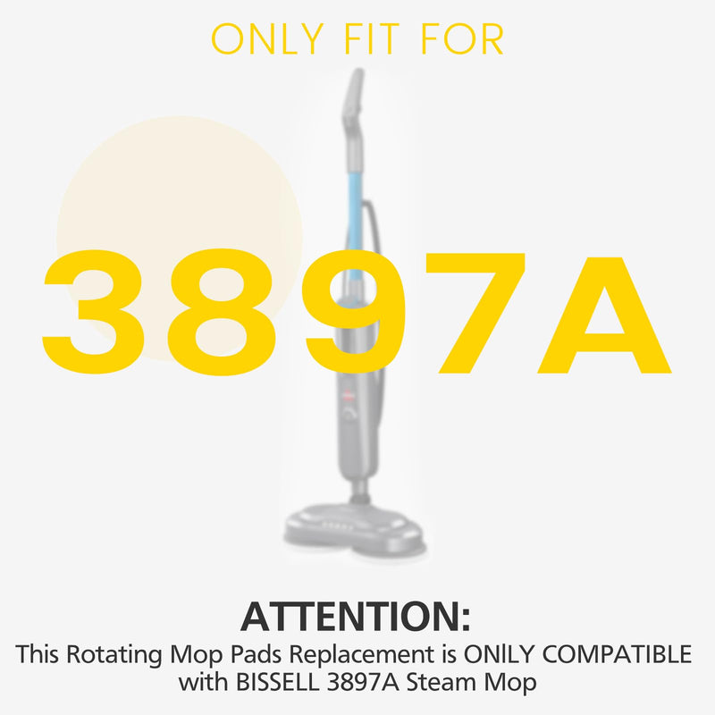 6-Pack 3897A / 3712 Rotating Steam Mop Pads Replacement for Bissell SpinWave SmartSteam Scrubbing Steam Mop 3897A / 3712 Only【Not for Other Models】