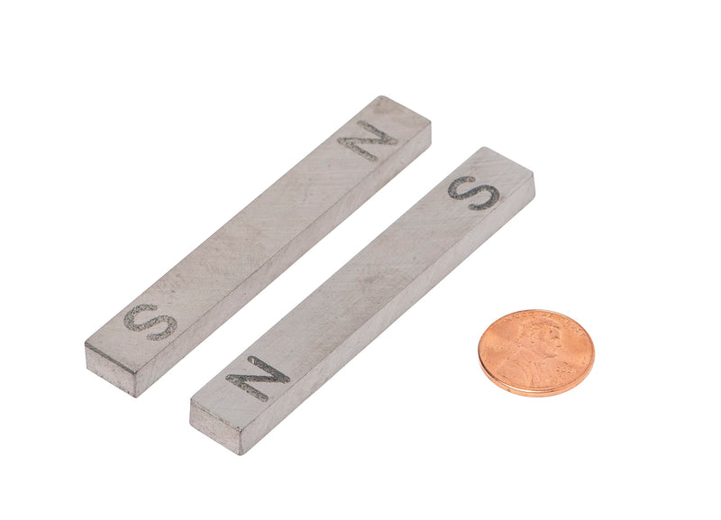 Dowling Magnets 3-Inch Alnico Bar Magnets, Set of Two Magnets (Bar Magnets for Science Classroom) with North and South Poles Clearly Marked/Stamped. Learning Magnets. Item 731011.