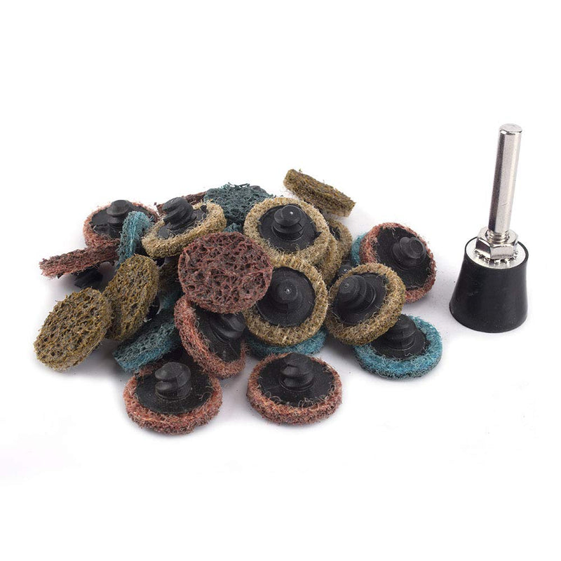 31Pcs 1'' Surface Conditioning Buffing Dics Quick Change Prep Polishing Pad Set with 1Pc 1/4'' Holder (1inch Set) 1inch set