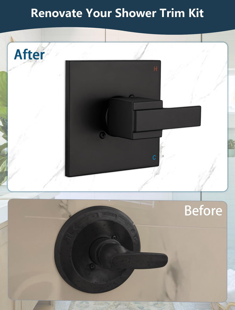 Replacement Handle for Delta 13/14 Series Shower Faucet, Compatible with Delta T14467 Single Metal Lever – Matte Black (Valve, Cartridge & Shower Cover Not Included)