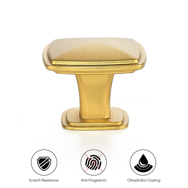 Ravinte 10 Pack Gold Kitchen Cabinet Square Knob Single Hole Cabinet Hardware for Dresser Drawer Cabinet Pulls Drawer Knobs Cabinet Knobs Contemporary Antique Rustic