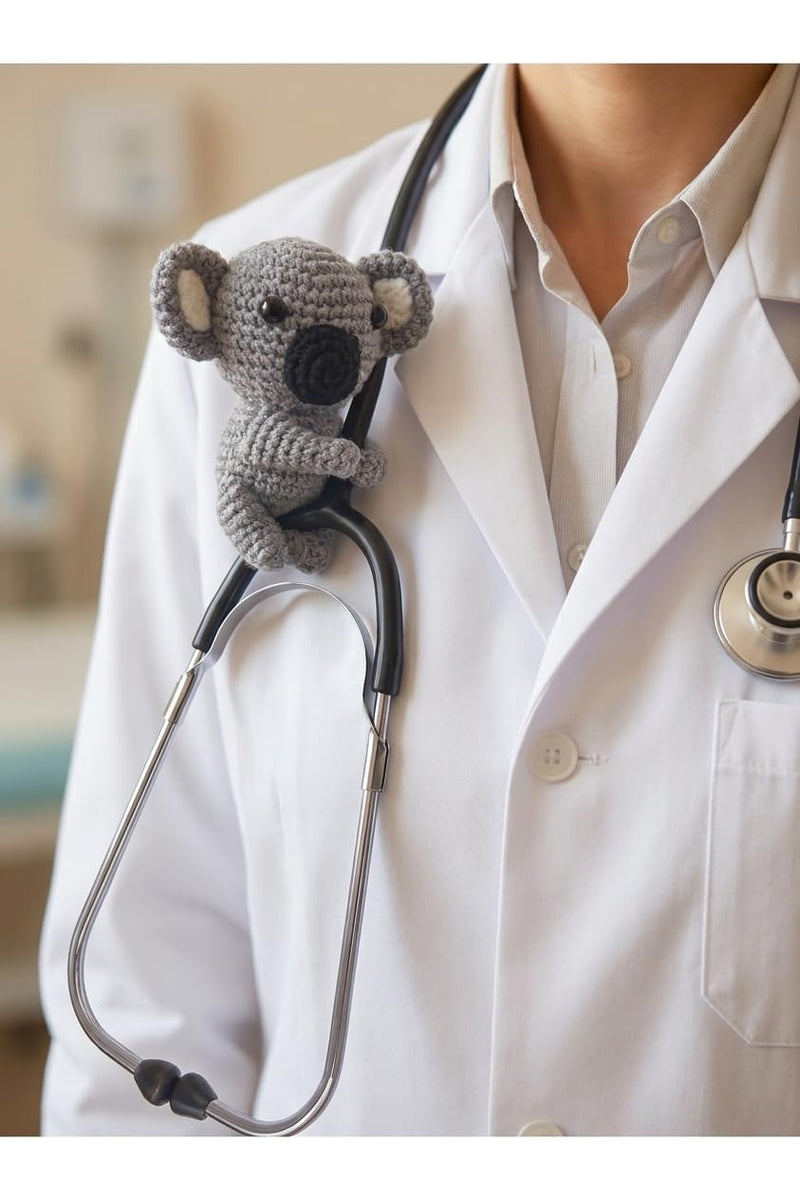 Handmade Crochet Koala Stethoscope Accessories Charm – Cute & Comfortable for Pediatricians and Nurses