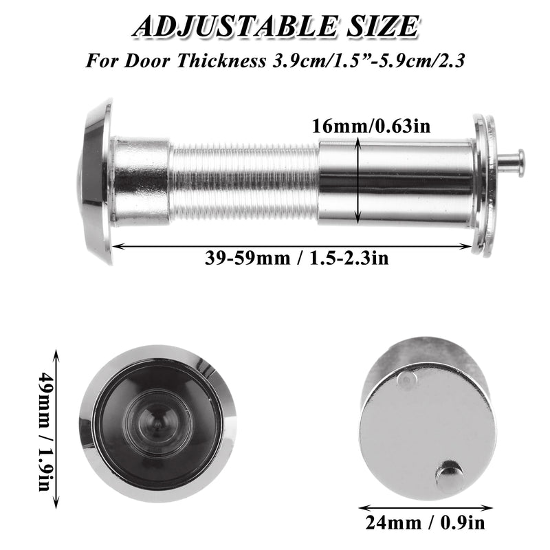 5 PCS Door Viewer Peephole 220 Degree Zinc Alloy with 16mm/0.63inch Drill Bit for 1-1/2" to 2-3/8" Doors (Brushed Nickel, 4X Peephole Set + Drill Bit)