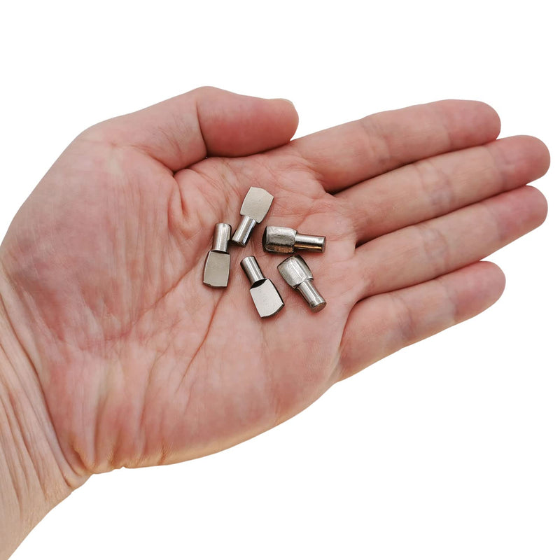 Shelf Pegs, 50 Pcs Shelf Pins, 5mm Shelf Support Pegs, Nickel Plated Cabinet Shelf Pegs Holders, Shelf Bracket Pegs for Kitchen Bookcase Shelf Shelves Cabinet Furniture Closet Shelf Pins Support