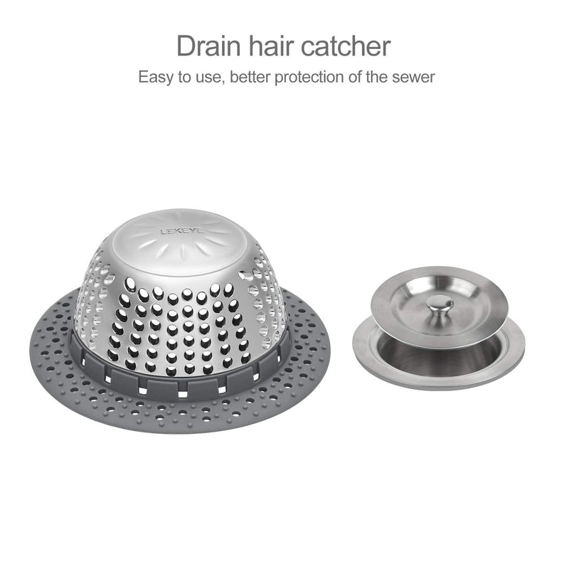 LEKEYE Drain Hair Catcher/Bathtub Drain Cover/Drain Protector for Pop-Up & Regular Drains(Patented Product) 7070