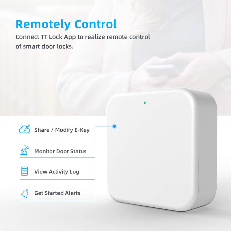 Wi-Fi Gateway Remotely Control Smart Fingerprint Door Lock with TT Lock App, Gateway Smart Hub Compatible with Alexa Voice Control,Electronic Lock Assemblies by Nyboer C-Gateway