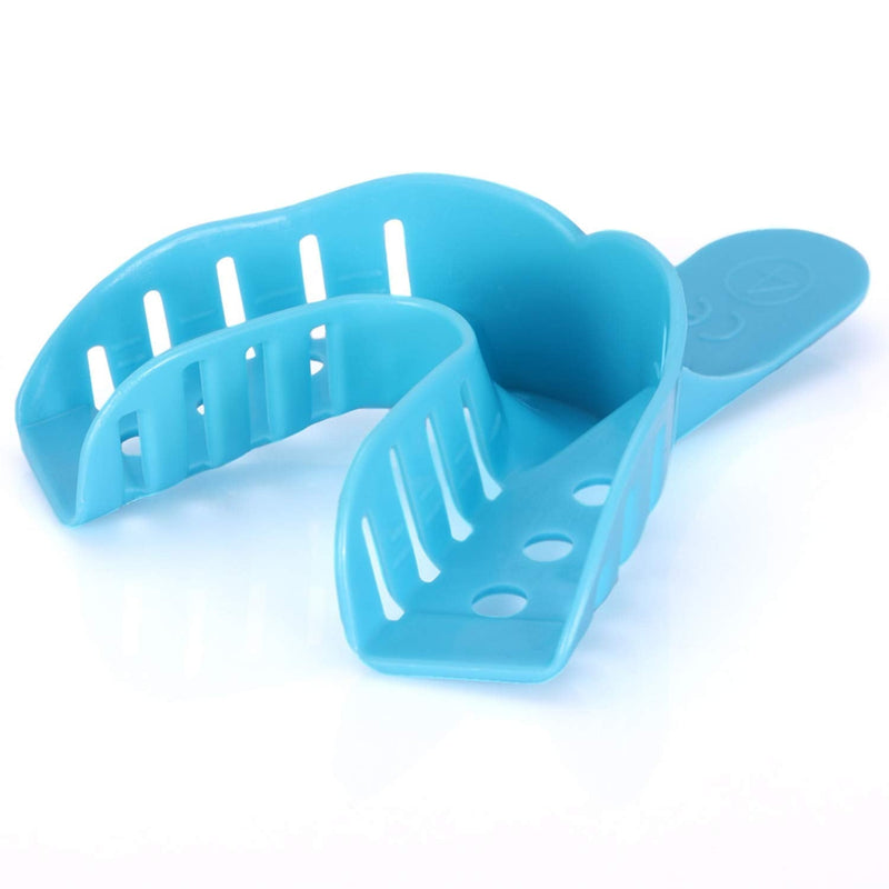 JMU Dental Impression Tray 12 Pcs, Perforated Disposable Impression Trays, 4 Medium Lower #4