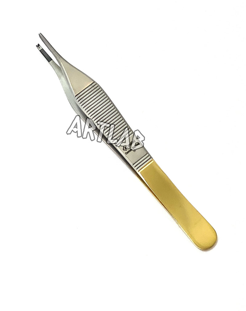 Premium German Stainless Tungsten Carbide TIP ADSON Forceps Tissue 1X2 Teeth ADSON Brown Forceps ADSON Dressing Forceps 4.75" Veterinary Instruments (ADSON FORCEP 1X2 Teeth) ADSON FORCEP 1X2 TEETH