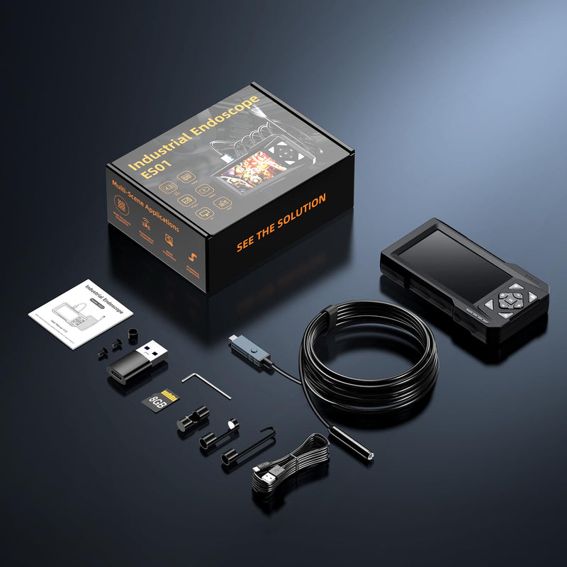 Hayve 4.3inch Industrial Endoscope, 1920P Digital Borescope Inspection Camera, [Photo& Video] IP67 Waterproof Sewer Camera with 6 LED Lights,16.5FT Semi-Rigid Cable,32 GB Card
