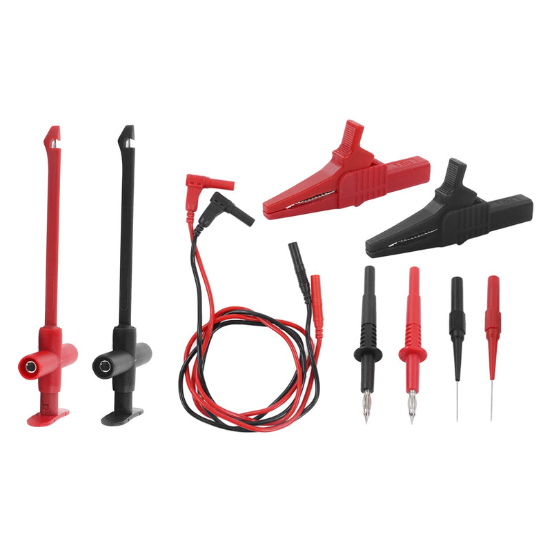 Banana Plug Multimeter Test Lead Kit, Eectrical Alligator Clips Probe Test Kit,19A JT8001‑1 Crocodile Clip Puncture Probe Wire Piercing Probe Clip Multimeter Accessories for Electronic Repair