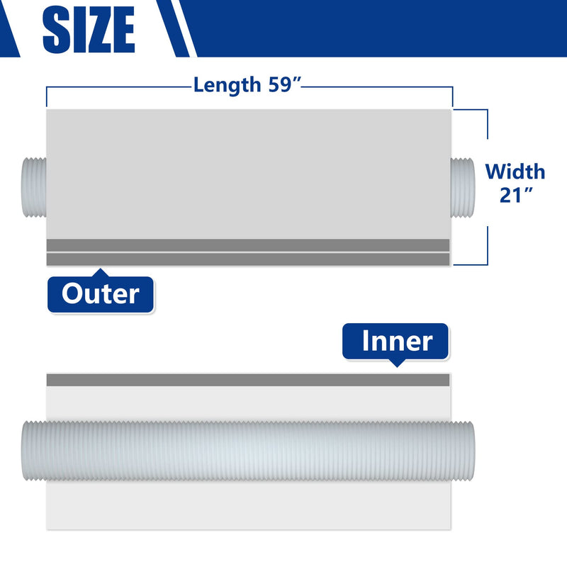Portable Air Conditioner Hose Cover Wrap for 5" & 5.9" Diameter Exhaust Hoses Tube, Insulated AC Hose Duct Vent Cover Sleeve, Gray
