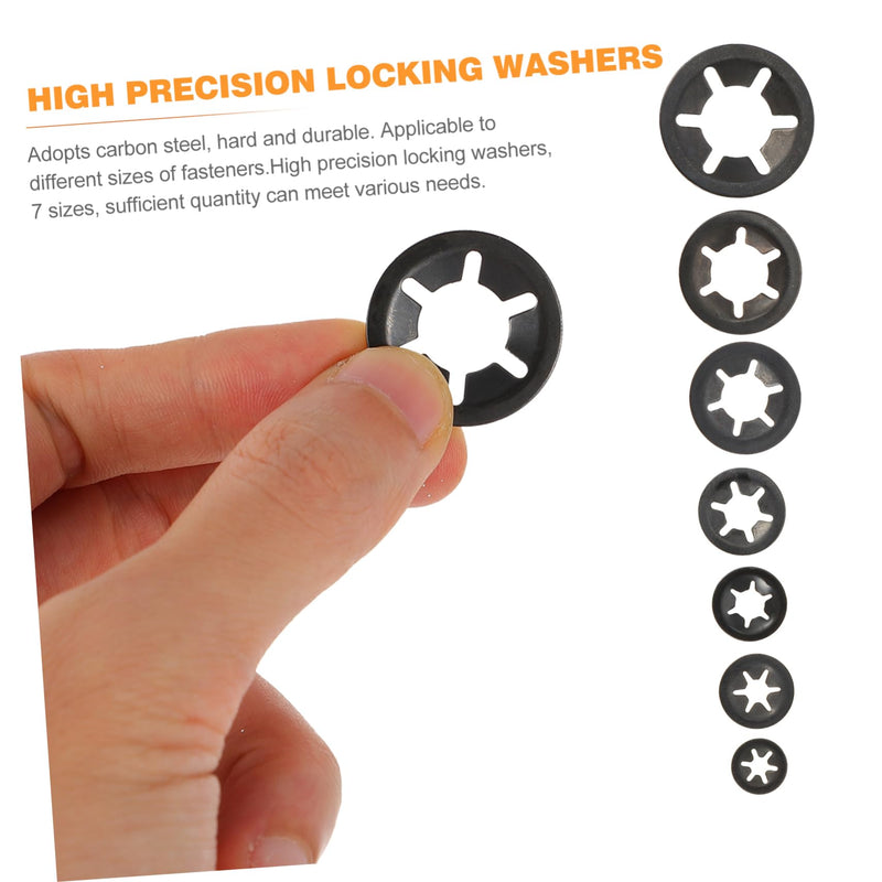 GLEAVI 420 Pcs Bearing Clamp Retaining Ring Bearing Clamp Washer Plum Washers Ring Bearing Clip Washers Bearing Retaining Washer Bearing Locking Ring Internal Tooth Washer Locking Washers