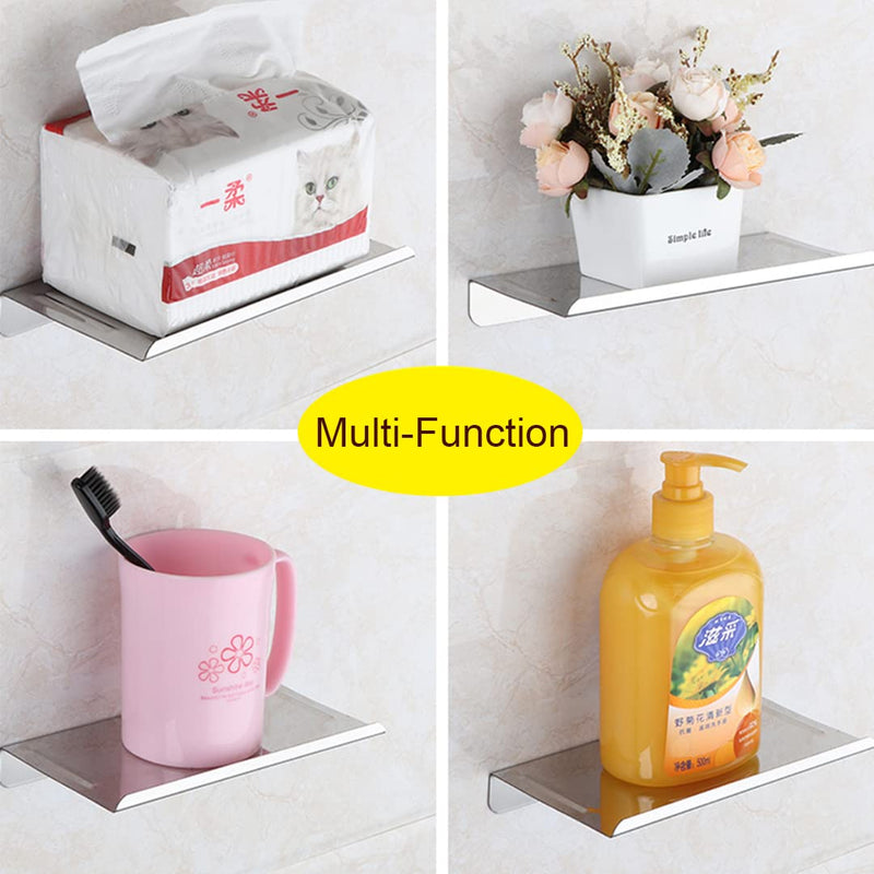 Bathroom Small Cell Phone Shelf Stainless Steel Anti-Slip Phone Holder Stand Wall Mounted for Small Speaker Smartphone Baby Wipes, Brushed