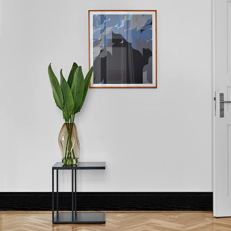 10M Black Wood Grain Mirror Frame Border Peel and Stick Wallpaper, Removable PVC Waterproof Bathroom Mirror Tape Sticker Trim, Kitchen Wallpaper Self Adhesive Decor Sticker 1.96" x 393" 1.96'' x 393''