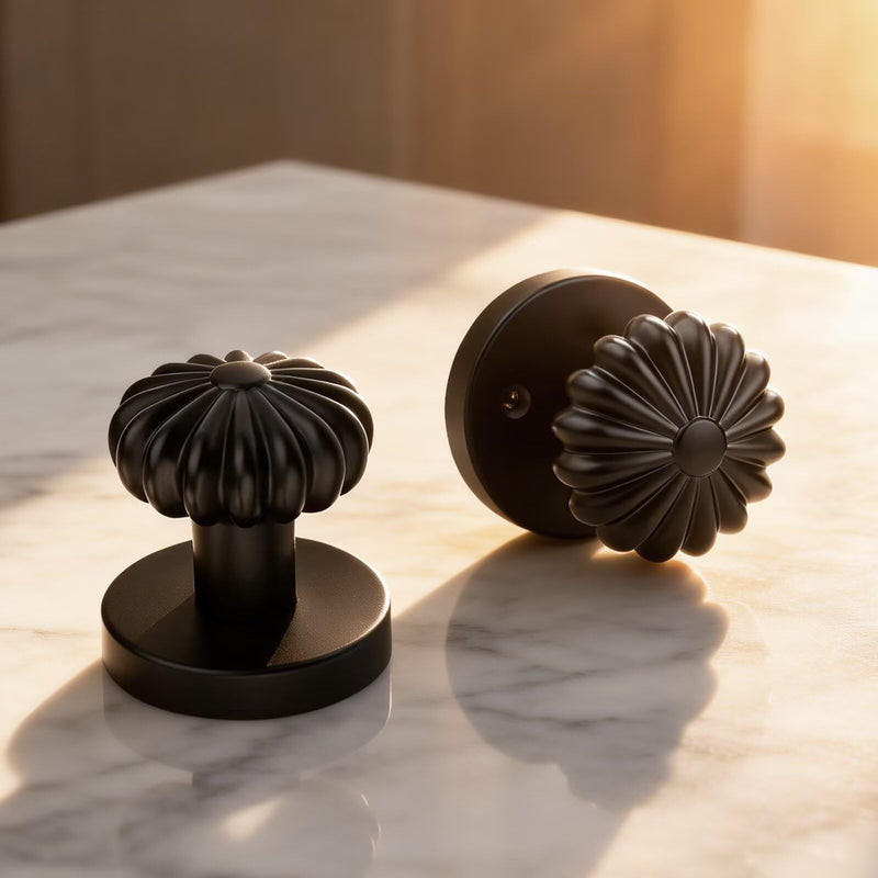 1 Pack Black Passage Door Knob, Interior Closet Door Knob Without Lock Matte Black 1