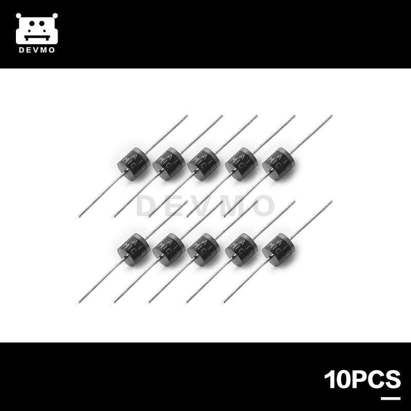 DEVMO 10PCS 10A 10 Amp 1000V 10A 1KV Axial Rectifier Diode Solar Panel R-6 Axial Electronic Silicon Diodes
