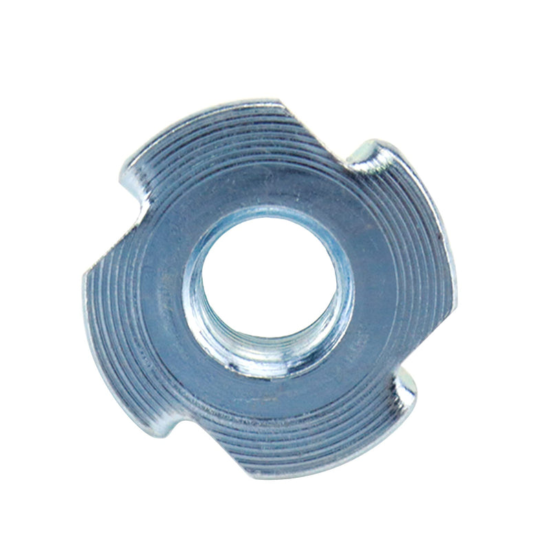 Sydien 50Packs M10 Threaded Insert T-Nut 4 Pronged Tee Nut for Rock Climbing Holds, Wood, Cabinetry 50Pcs