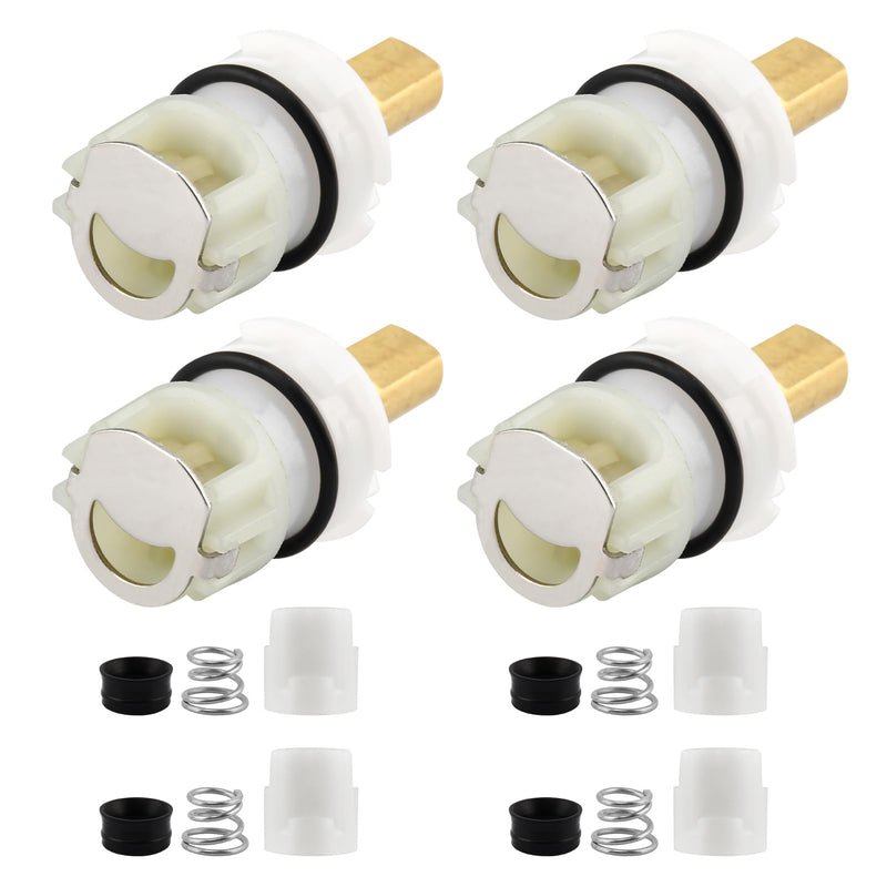 4 Pack RP25513 Faucet Stem Assembly Compatible with Del-ta Two Handle Faucet Repair Kit with RP4993 Rubber Seat, Spring and Turn stop1/4, Replacement Stems Cartridges for Bathtub Shower Sink Faucets