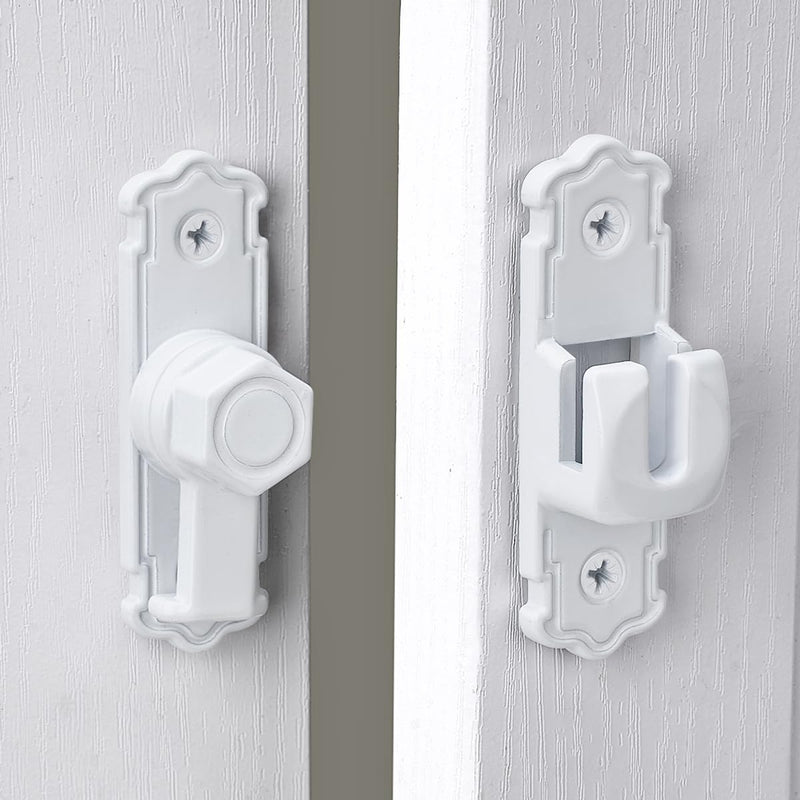 4 Packs White Barn Door Latches,Aluminum Alloy 90/180 Degree Gate Lock,Right Angle Door Lock Latch,Flip Gate Latches Hardware,Door Security Door Latch Lock fo Cabinets,Bathroom,Barn Door 4