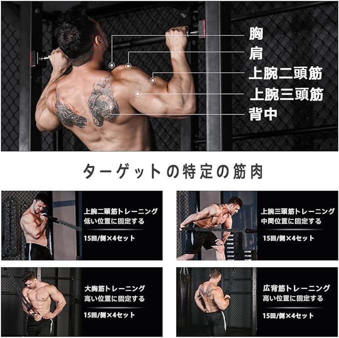 INNSTAR Pull Up Assist Band System Adjustable Anti-Snap Chin Up Assistance Elastic Resistance Bands Pull Up Equipment Chinning Muscle Training Tube No Pull Up Bar - NewNest Australia