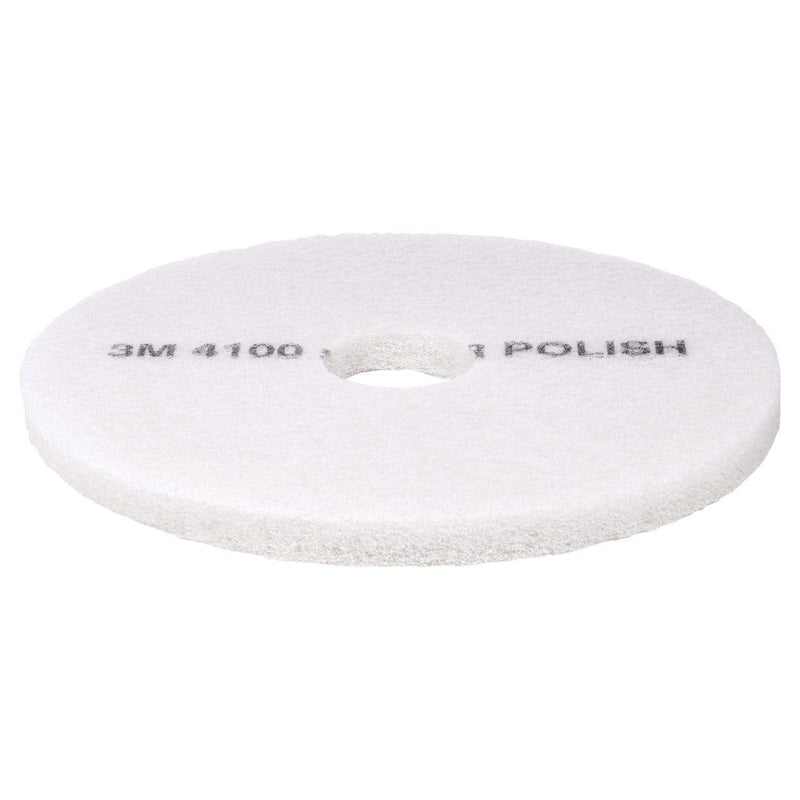 3M White Super Polish Pad 4100, 10 in, 5/Case 10 inches