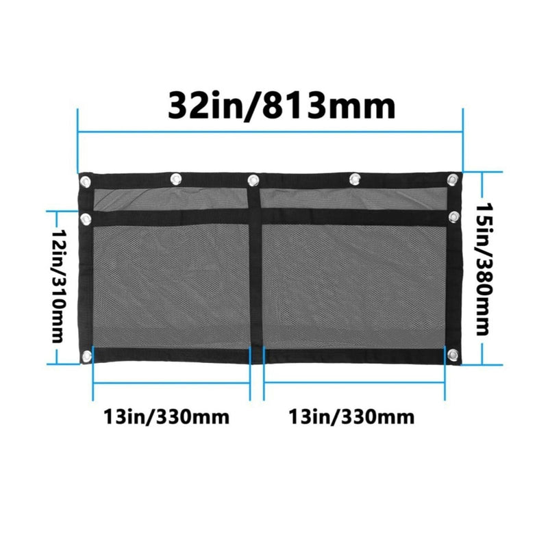 32 Inch Boat Storage Bag Car Storage Mesh Bag Hanging Mesh Organizing Bags Boats and Car Organizing Accessories with 6 pcs Elastic Ring 32 inches x 32 inches