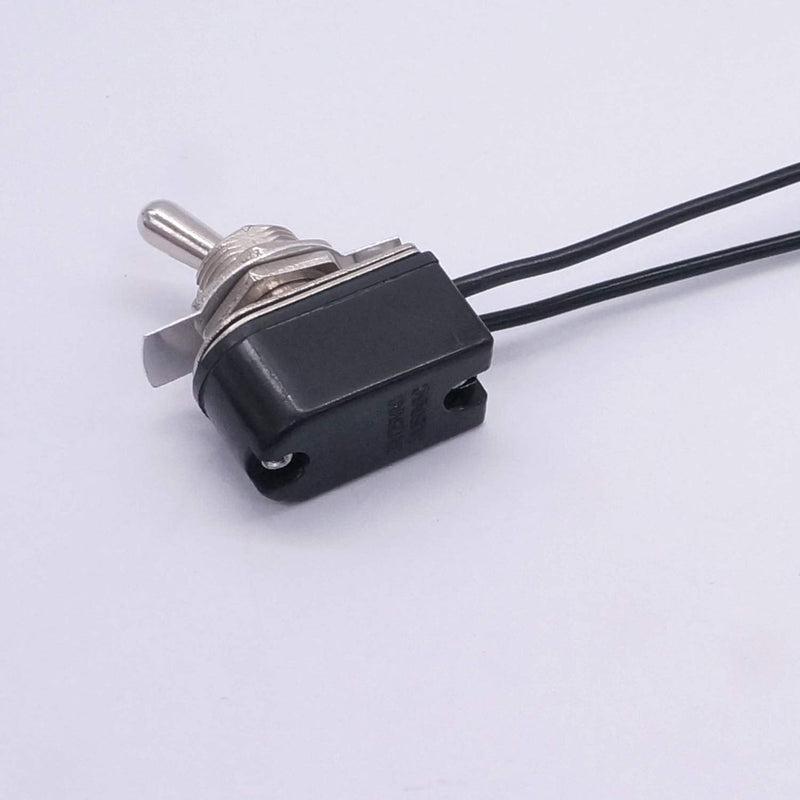 Taiss 2pcs Toggle Switch SPST 2 Position Latching ON/Off 6A AC 125V /10A DC 12V Toggle switches Incidental 5.2 inch Connect Wire Rocker Arm Switch KNS-1