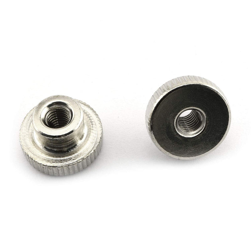 RLECS 10pcs M6 Knurled Thumb Nuts with Collar 3D Printers Parts, Nickel Plating, 1mm Pitch