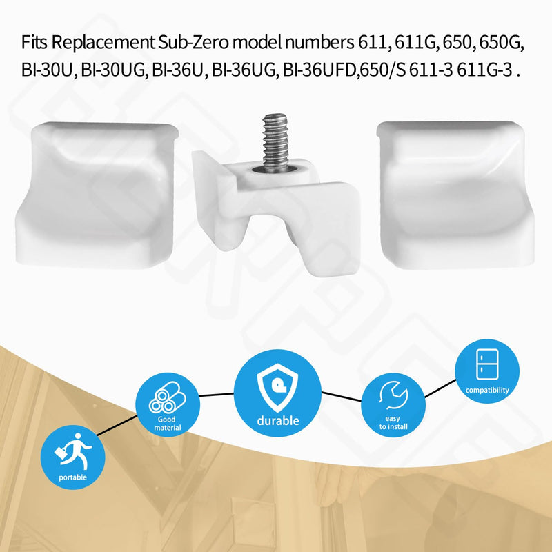 4 Pack Freezer Basket Retainer 7009399 for Sub Zero Freezer Lower Basket APS 5029 611 650 BI-30U BI-30UG 611G BI-30U - 2 Right Side and 2 Left Side