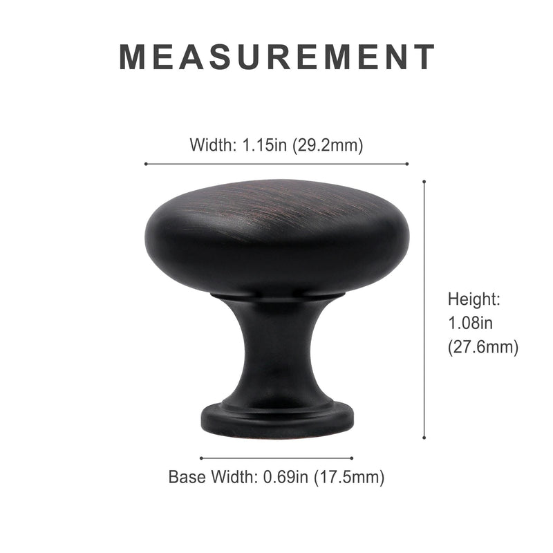 HESTIA HARDWARE 10 Pack | Oil Rubbed Bronze Knobs | Brushed Bronze Cabinet Hardware | Bronze Round Drawer Knob | Dresser Drawers Bronze Knobs (Z5.10.O) - NewNest Australia