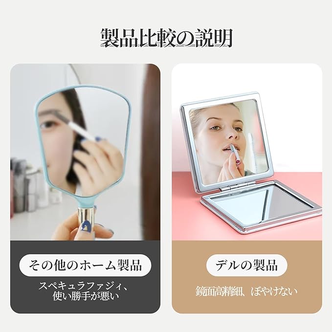 Coolooda Compact Mirror, Double Sided Mirror, Hand Mirror, Cosmetic Mirror, Portable Mirror, Double-Sided Compact Mirror, Foldable, Angle Adjustable, Ultra Lightweight, 1X/2X, Popular, Stylish, - NewNest Australia