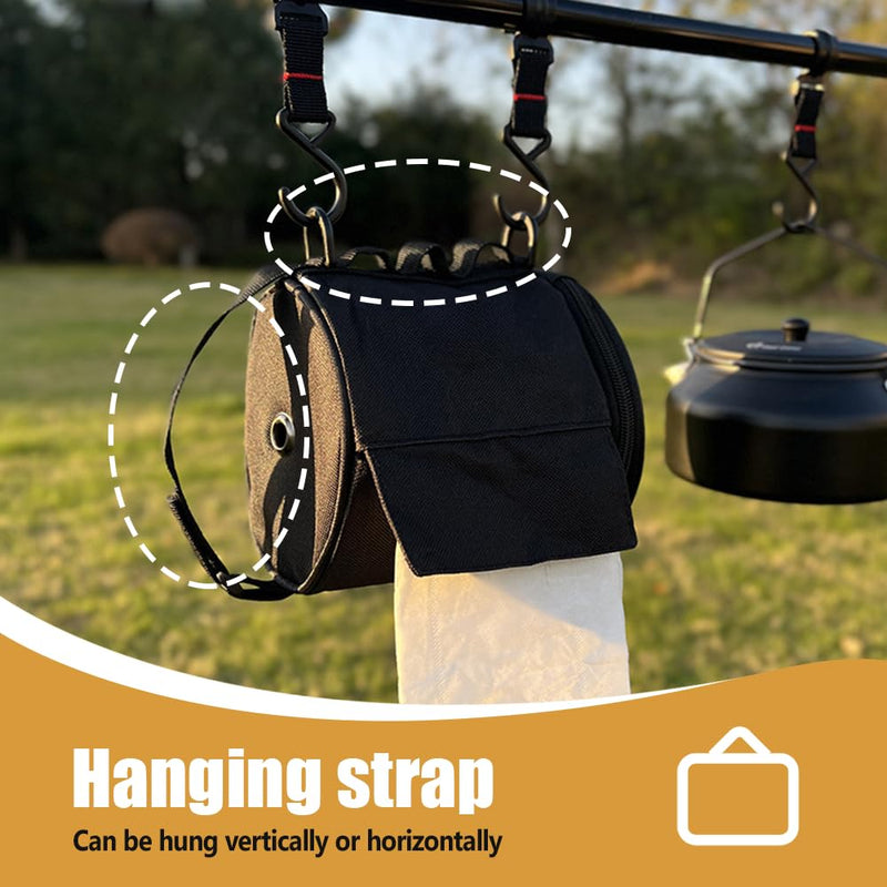 Tactical Toilet Paper Holder, Portable Toilet Roll Case with Handle & Side Webbing Dual-Access Roll Paper Storage Bag for Camping Hiking Picnics Armygreen
