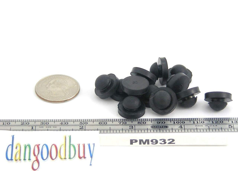 Black SBR Rubber Push in Ridged Bumper - Foot - Bumper Diameter - 9/16", Bumper Height - 1/8", Fits Hole Size - 9/32" 6