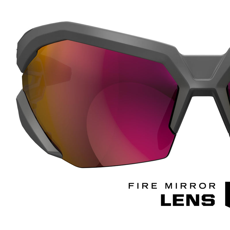 Mechanix Wear: Vision Type-V Safety Glasses with Advanced Anti Fog, Scratch Resistant, Half Framed Protective Eyewear, Lightweight Glasses with Adjustable Arms and Nose (Fire Mirror Lens) Fire Mirror Lens