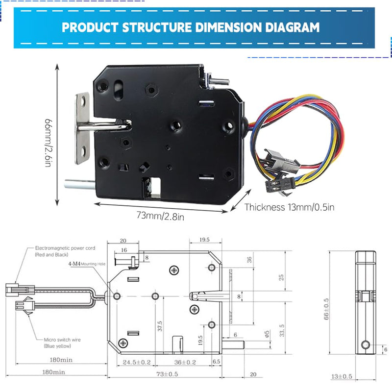 Electronic Cabinet Lock,Dc 12v 2a Magnetic Lock with Top Pole Structure and Detection Switch,Suitable for Storage Cabinets,Unmanned Vending Machines,Mailboxes,Storage Cabinets,Etc (2) 2